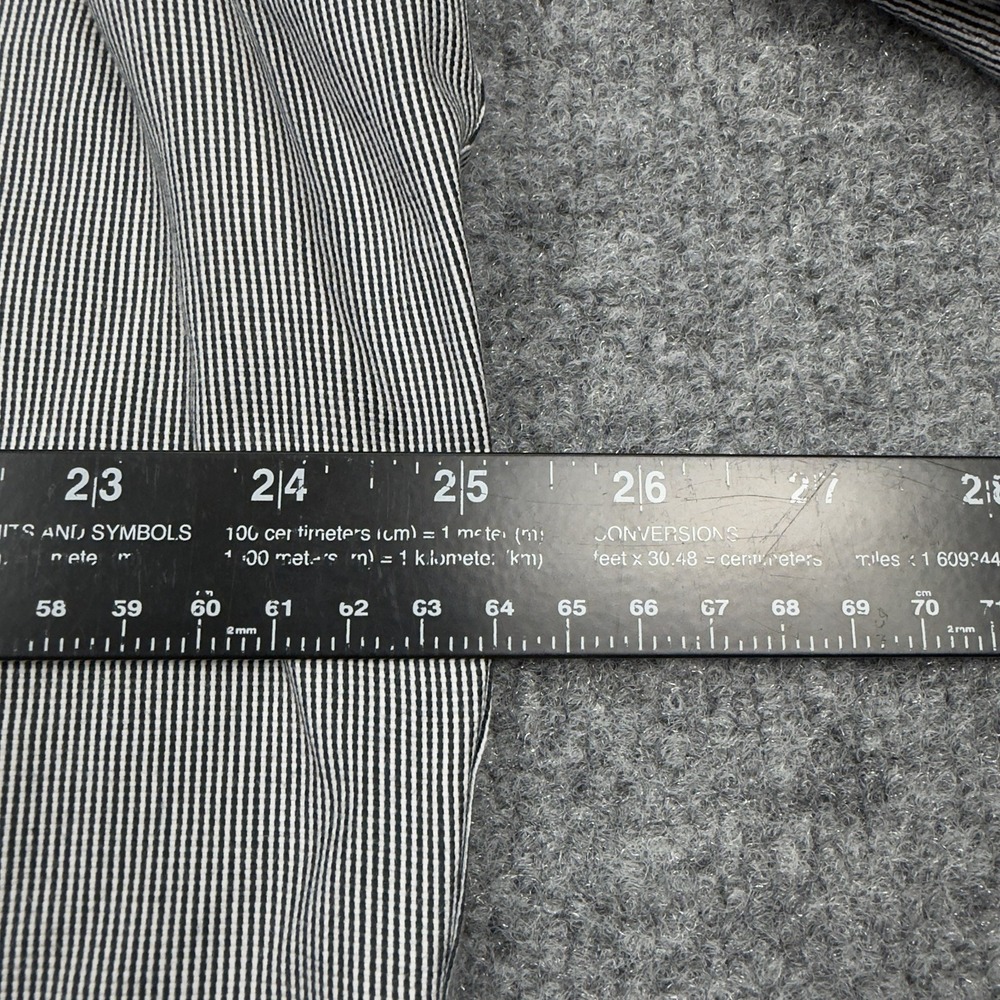 Vintage Versace V2 Shirt Mens Large 17 Black Striped Made USA Cotton Classic 90s - Picture 10 of 12